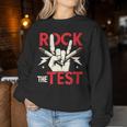Testing Day Rock The Test Rock Music Teacher Student Women Sweatshirt Unique Gifts