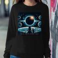 Total Solar Eclipse 2024 Girl Cat Eclipse Women Sweatshirt Unique Gifts