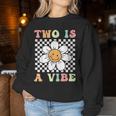 Two Is A Vibe Cute Groovy 2Nd Birthday Party Daisy Flower Women Sweatshirt Unique Gifts