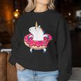 Unicorn Donut Float Cute Magical Animal Summer Girls Women Sweatshirt Unique Gifts