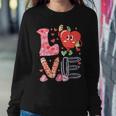 Valentine Day Love Teacher Candy Conversation Hearts Women Sweatshirt Funny Gifts