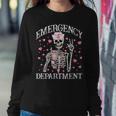 Valentine Er Nurse Emergency Department Room Skeleton Nurse Women Sweatshirt Funny Gifts