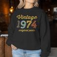 Vintage 1974 Original Parts Birthday Italic Dark Women Sweatshirt Unique Gifts