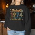 Vintage 1974 Originalteile Retro 50 Geburtstag Papa Mama Sweatshirt Frauen Lustige Geschenke