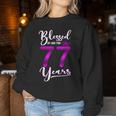 Vintage Blessed By God For 77 Years Old Happy 77Th Birthday Women Sweatshirt Personalized Gifts