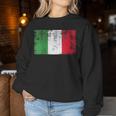 Vintage Italian Banner Fan Italy Flag Italia Retro Women Sweatshirt Unique Gifts