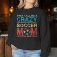 Vintage Retro They Call Me A Crazy Soccer Mom Mother's Day Women Sweatshirt Unique Gifts