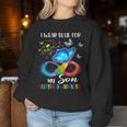 I Wear Blue For My Son Autism Awareness Mom Dad Women Sweatshirt Funny Gifts