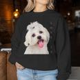 Women's Bichon Maltese Dog Mum Dad Puppy Bichon Frise Malta With-Neck Sweatshirt Frauen Lustige Geschenke