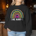 In A World Where You Can Be Anything Be Kind Leopard Rainbow Women Sweatshirt Personalized Gifts