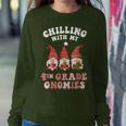 4Th Grade Teacher Christmas Chilling With My Gnomies Fourth Women Sweatshirt Personalized Gifts