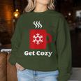Get Cozy Hot Cocoa Chocolate Coffee Christmas Xmas Women Sweatshirt Unique Gifts