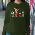 Pitbull Dog Coffee Lover Latte Christmas Women Sweatshirt Funny Gifts