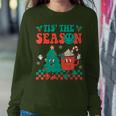 Groovy Tis The Season Christmas Hippie Hot Cocoa Pine Tree Women Sweatshirt Unique Gifts