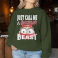 Just Call A Christmas Beast With Cute Little Owl Women Sweatshirt Unique Gifts