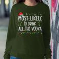 Most Likely To Drink All The Vodka Christmas Matching Family Women Sweatshirt Personalized Gifts