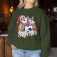 Magical Rainbow Cute Santa Riding Unicorn Summer Christmas Women Sweatshirt Unique Gifts