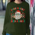 Retro Groovy Stay Merry And Bright Santa Claus Christmas Women Sweatshirt Personalized Gifts