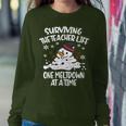 Surviving The Teacher Life One Meltdown At A Time Christmas Women Sweatshirt Funny Gifts