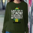 Teacher Elf Christmas I Just Like To Teach Teacher Women Sweatshirt Personalized Gifts