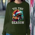 Tis The Season Football Mom Christmas Santa Hat Colorful Women Sweatshirt Unique Gifts