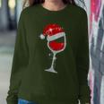 Wine Glasses Santa Hat Bling Christmas Wine Lover Women Sweatshirt Personalized Gifts