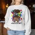 African Black Autism Mom Afro Mother Autism Awareness Women Sweatshirt Funny Gifts