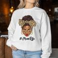 Afro Woman Messy Bun Black Mom Life Mother's Day Women Sweatshirt Personalized Gifts