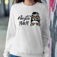 Cute Jiu-Jitsu Mom Leopard Messy Bun Jiu Jitsu Women Sweatshirt Unique Gifts