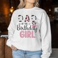 Dad Of The Birthday Girl Farm Cow 1 St Birthday Girl Women Sweatshirt Personalized Gifts