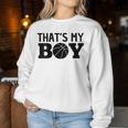 Damen Das Ist Mein Sohn Basketball Stolzer Ballsport Mama Papa Mit-Ausschnitt Sweatshirt Frauen Lustige Geschenke