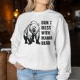 Damen Retro Don't Mess With Mama Bear Lustiger Muttertag Mit-Ausschnitt Sweatshirt Frauen Lustige Geschenke