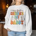 My First Father's Day As A Daddy Retro Groovy Father's Day Women Sweatshirt Unique Gifts