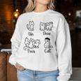 French Teacher Un Deux Trois Cat Family Cat Women Women Sweatshirt Funny Gifts