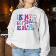 Game Day Groovy Retro Softball In My Softball Era Women Sweatshirt Unique Gifts