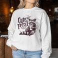 Raccoon Meme Cute But Feral Trash Panda Retro Women Sweatshirt Unique Gifts
