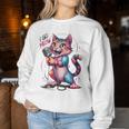 I Go Meow Colorful Singing Cat Women Sweatshirt Unique Gifts