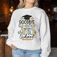 Goodbye Elementary Next Stop Middle School Groovy Graduation Women Sweatshirt Unique Gifts