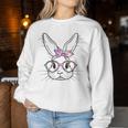 Happy Easter Cute Bunny Face Tie Dye Glasses Rabbit Girl Kid Women Sweatshirt Unique Gifts
