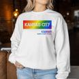 Kansas City Kansas Vintage Lgbtqai Rainbow Women Sweatshirt Unique Gifts