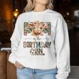 Mom And Dad Birthday Girl Cow Family Party Decorations Women Sweatshirt Funny Gifts