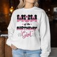 Mom And Dad Birthday Girl Mouse Family Matching Women Sweatshirt Funny Gifts