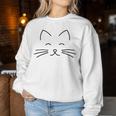 Niedliches Lächelndes Katzengesicht Kätzchen-Schnurrhaare Mutter Papa Sweatshirt Frauen Lustige Geschenke