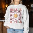 Nine Is A Vibe Cute Groovy 9Th Birthday Party Daisy Flower Women Sweatshirt Funny Gifts