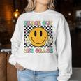 Peace Out 2Nd Grade Teacher Retro Smile Last Day Of School Women Sweatshirt Unique Gifts