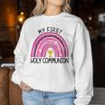 Rainbow My First Holy Communion Girl Church Religious Women Sweatshirt Unique Gifts
