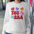 Retro Candy Heart Teacher Valentine's Day You Enough Women Sweatshirt Funny Gifts