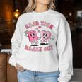 Retro Read Your Heart Out Valentine's Day Teacher Book Lover Women Sweatshirt Funny Gifts