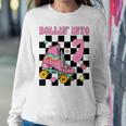 Rolling Into 7 Years Old Roller Skating Girl 7Th Birthday Women Sweatshirt Funny Gifts