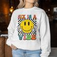 Six Is A Vibe 6Th Birthday Groovy Boys Girls 6 Years Old Women Sweatshirt Unique Gifts